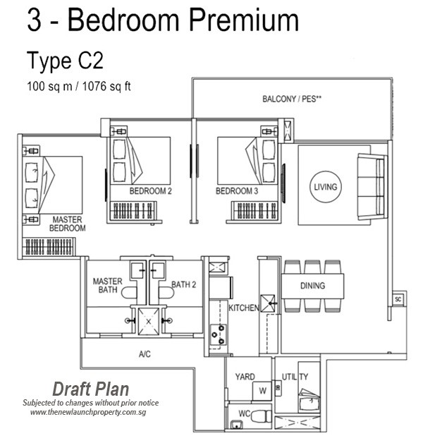 signature ec 3bedroom Floor Plan